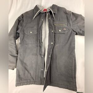 Dickies Charcoal Hooded Utility Jacket Heavy Duty canvas material